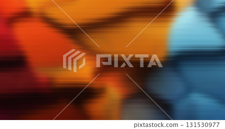 Red Orange Blue Abstract Background Polygon Blur Gradient Mosaic Artistic Texture Design 131530977