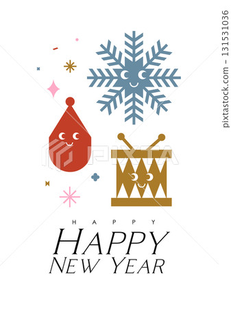 New year poster with smiling elements 131531036