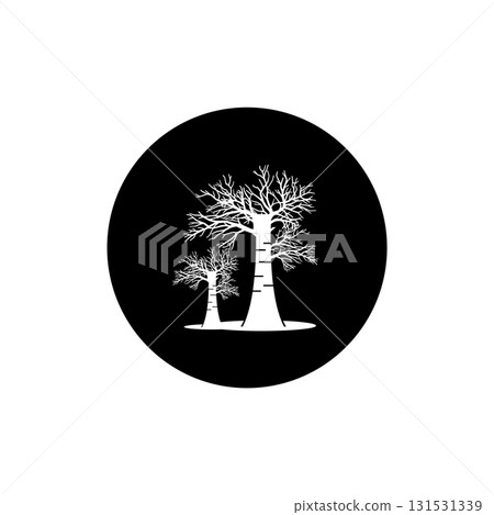 Black silhouette of a tree with wind blown leaves white Black silhouette of a tree with wind blown leaves white 131531339