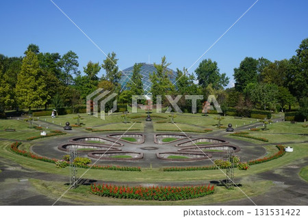 Tottori Flower Corridor, one of Japan's largest flower parks: Foggy Garden 131531422
