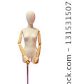 Human mannequin torso with wooden articulated arms for fashion design and art modeling 131531507