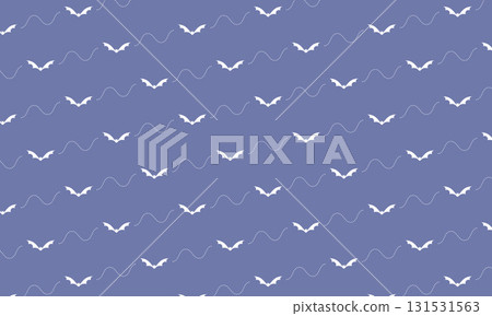 海軍藍色蝙蝠圖案，由波浪線斜點連接 131531563