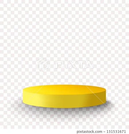 Minimalistic round cylindrical stand on a transparent background for advertising purposes. Eps 10 131531671