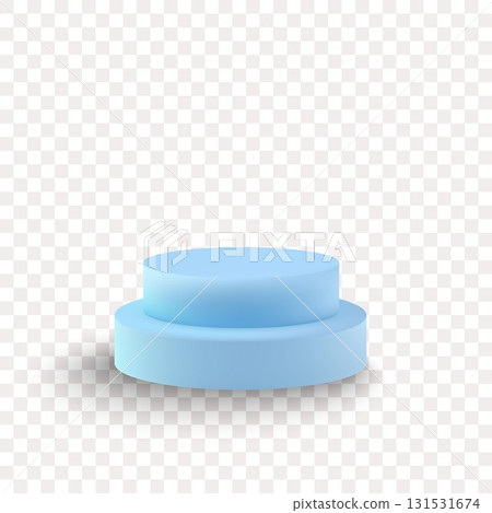 Minimalistic round two-tier stand on a transparent background. Eps 10 131531674