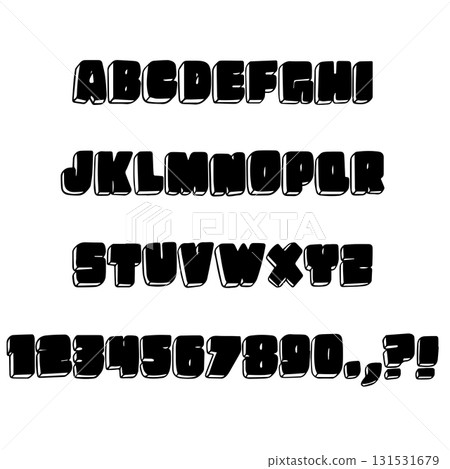 Wacky Cartoon Crazy Alphabet Lettering ABC Text Font Wacky Cartoon Crazy Alphabet Lettering ABC Text Font 131531679