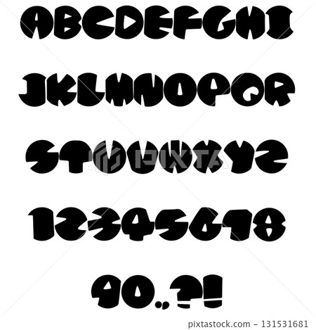 Space sci-fi typography font lettering ABC cartoon vector text 131531681