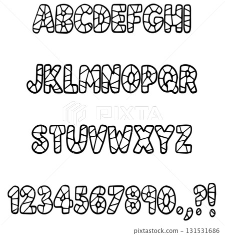 Mosaic Glass Alphabet Lettering ABC Text Font Mosaic Glass Alphabet Lettering ABC Text Font 131531686