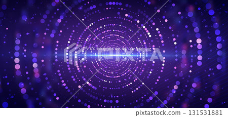 Futuristic digital technology Background with dotted purple and blue element glowing and blur. 131531881