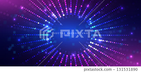 Digital data technology Background with square pattern element glowing. 131531890