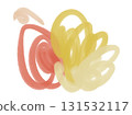 色彩鮮豔的紅黃色紗線狀花朵插畫 131532117