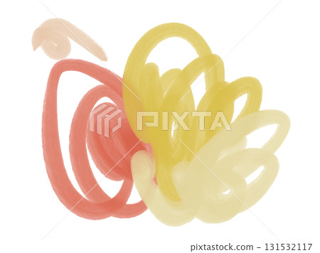 Colorful red and yellow yarn-like flower-like illustration 131532117