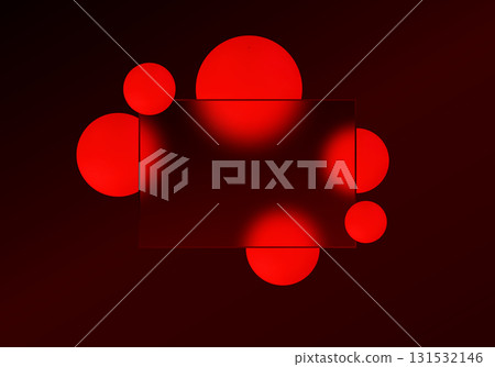 Vector background in glassmorphism style with floating red spheres and transparent dark panel on gradient background. Vector background in glassmorphism style with floating red spheres and transparent dark panel on gradient background. 131532146