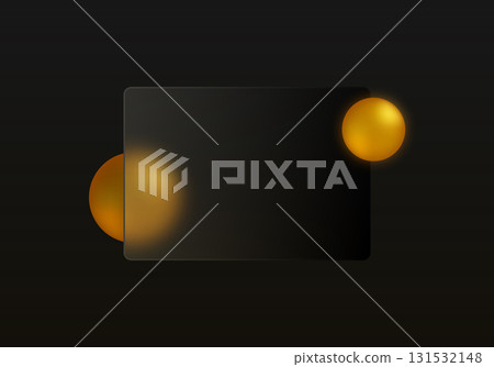 Glass morphism background with glowing golden spheres Glass morphism background with glowing golden spheres 131532148