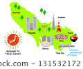 可愛的手繪東京旅遊景點地圖 131532172