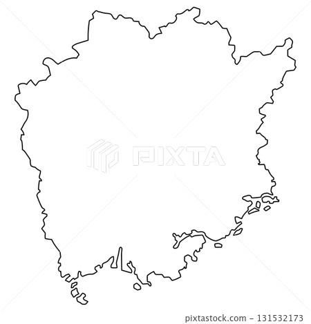 Okayama Prefecture Tourism Map Blank Map 131532173
