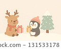 Winter animals cards 131533178