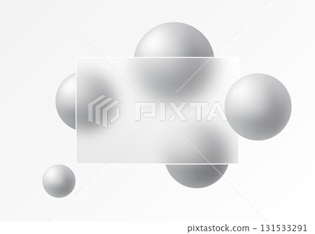 Minimal futuristic layout with silver spheres and transparent glass panel on a clean gradient, perfect for corporate and technology use. Minimal futuristic layout with silver spheres and transparent glass panel on a clean gradient, perfect for corporate and technology use. 131533291