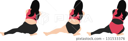 節食（伸展）的女人的插圖 131533376