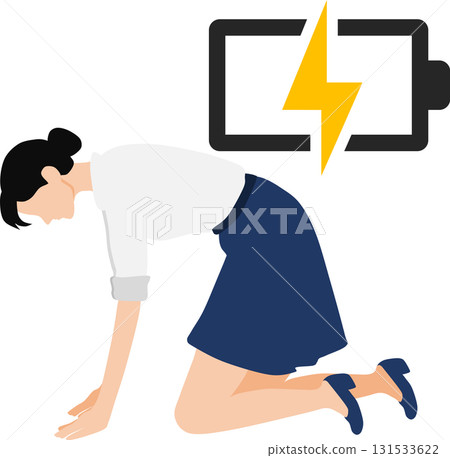 一位精疲力竭的女商人的插圖 一位精疲力竭的女商人的插圖 131533622