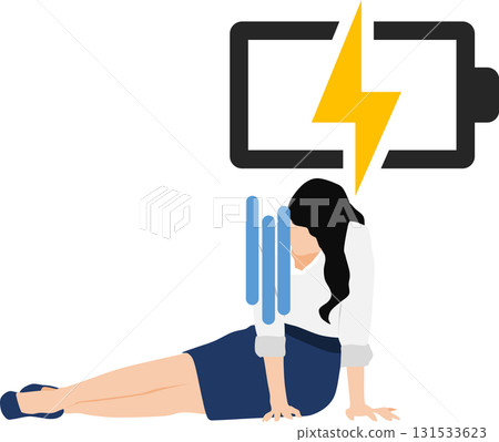 一位精疲力竭的女商人的插圖 一位精疲力竭的女商人的插圖 131533623