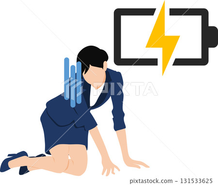 一位精疲力竭的女商人的插圖 一位精疲力竭的女商人的插圖 131533625