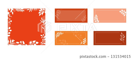Hand drawn leaf frames, empty backgrounds 131534015