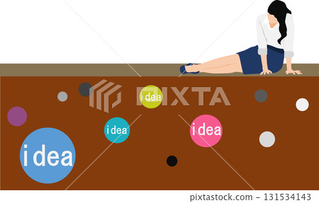 Illustration of a businesswoman with an idea 131534143