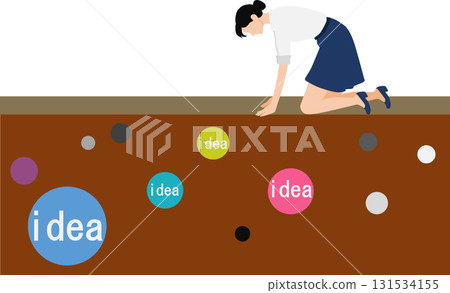 Illustration of a businesswoman with an idea 131534155