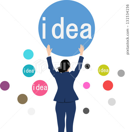 Illustration of a businesswoman with an idea 131534156