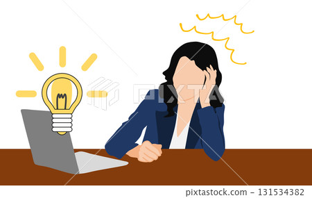 有想法的女商人的插圖 131534382