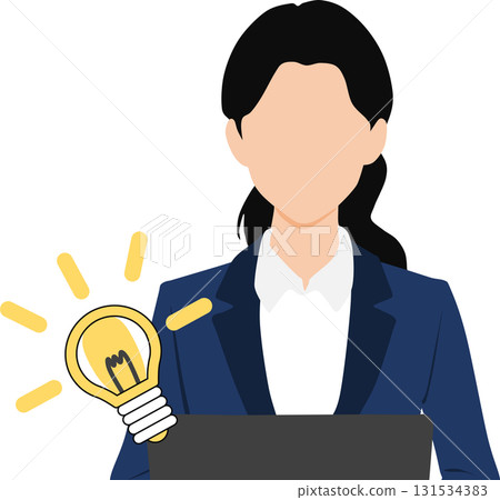 Illustration of a businesswoman with an idea 131534383