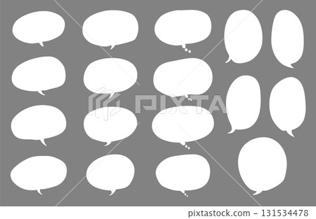 A set of hand-drawn normal speech bubbles 131534478
