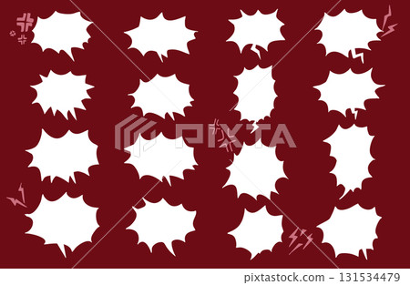 Hand-drawn angry speech bubble set 131534479