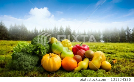 pumpkins on green field pumpkins on green field 131534526