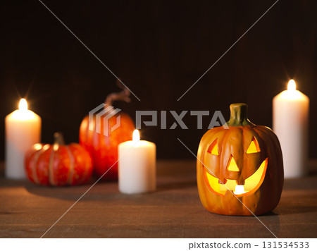 萬聖節圖片：鬼南瓜和蠟燭 131534533
