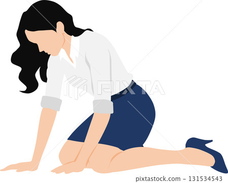 Illustration of a depressed woman Illustration of a depressed woman 131534543