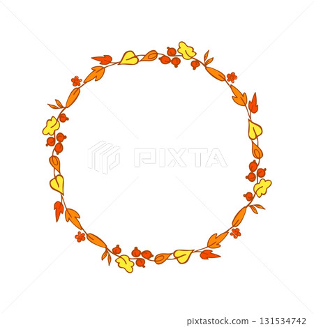 Simple fantasy autumn leaf wreath Simple fantasy autumn leaf wreath 131534742