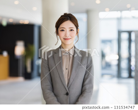 AI-generated image: Portrait of a young businesswoman in an office 131534747