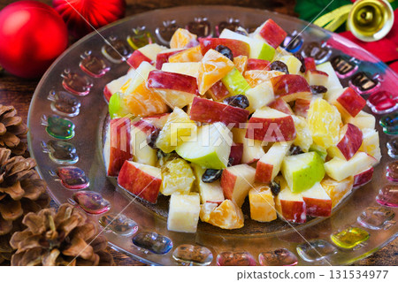 Mexican Christmas Apple Salad 131534977