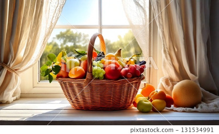 fresh vegetables on a table 131534991