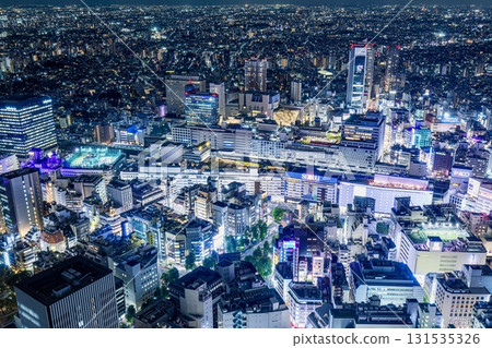 [Top 100 Night Views] Ikebukuro night view from the Sunshine 60 Observatory in Tokyo (towards Ikebukuro Station) 131535326