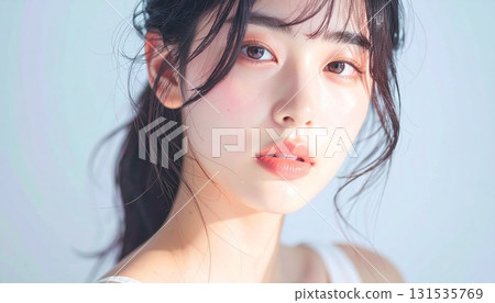 A natural beauty portrait featuring fair skin and beautiful features A natural beauty portrait featuring fair skin and beautiful features 131535769