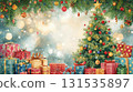Large Christmas tree with Christmas decorations 131535897