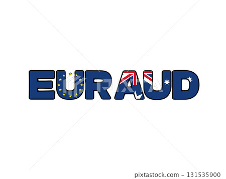 Simple illustration of a currency pair with the euro and Australian dollar flag pattern Simple illustration of a currency pair with the euro and Australian dollar flag pattern 131535900