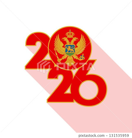 2026 Long Shadow Banner with Montenegro Flag Inside. 131535959