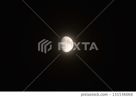 half moon shining floating on sky in night half moon shining floating on sky in night 131536068