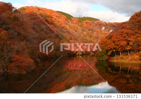 帝釋峽神龍橋的紅葉 131536171