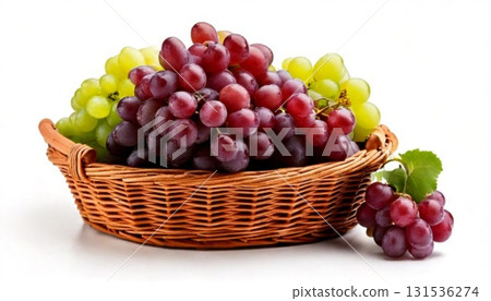 bunch of grapes in basket 131536274