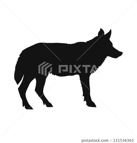 Wolf and Coyote Vector Silhouette. A wild dog predator vector illustration. 131536363