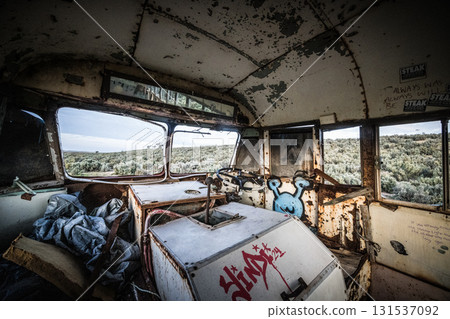 Lake Tyrrell Abandoned Bus in Victoria Australia 131537092